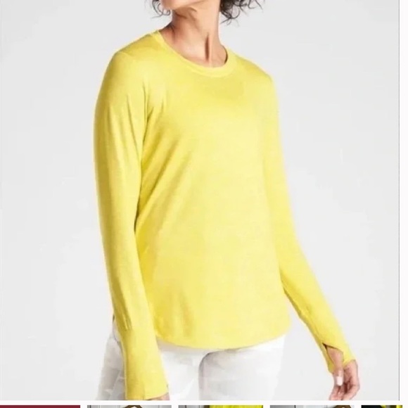 Athleta Tops - Athleta Yellow Stretch Uptempo Long Sleeve Top Size Medium